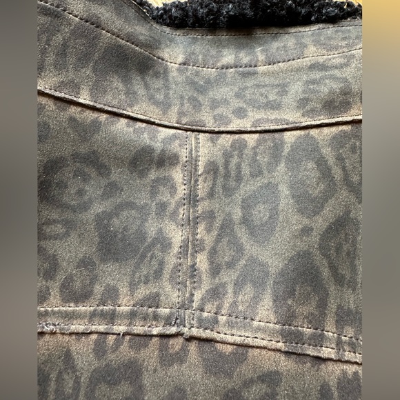 Anthropologie Marrakech Leopard Print Moto Jacket Removable Sherpa Collar - Picture 11 of 12